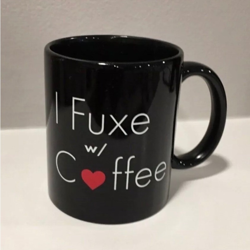 New- 10oz I Fuxe w/Coffee Black Mug